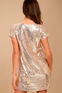 Champagne sequin shift outlet dress