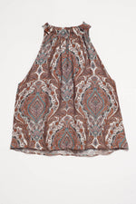 Halter Top in Beige Paisley Print