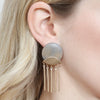 A8e2267 - Wood Disc Dangle Earrings