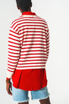 Round Neck Jumper in Red Stripe