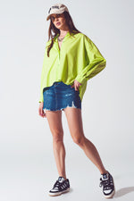 Loose Fit Blouse in Lime Green