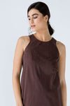 Brown Cotton Sack Dress