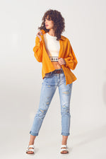 Textured Loose Fit Shirt in Orange