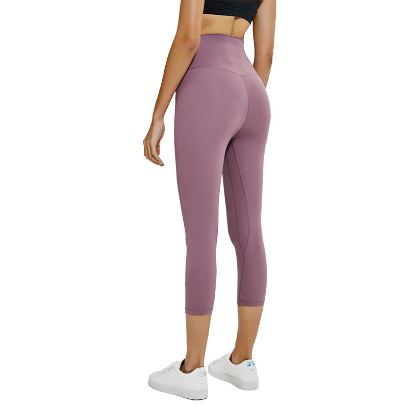 Cropped High Waist Fitness Legging With Inside Pocket