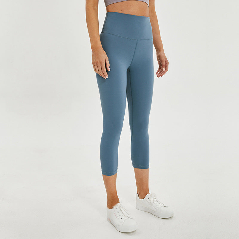 Cropped High Waist Fitness Legging With Inside Pocket