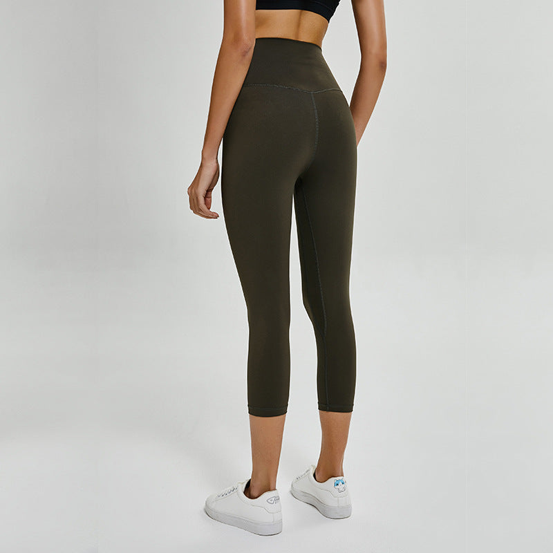 Cropped High Waist Fitness Legging With Inside Pocket