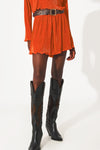 Pleated Shorts in Orange