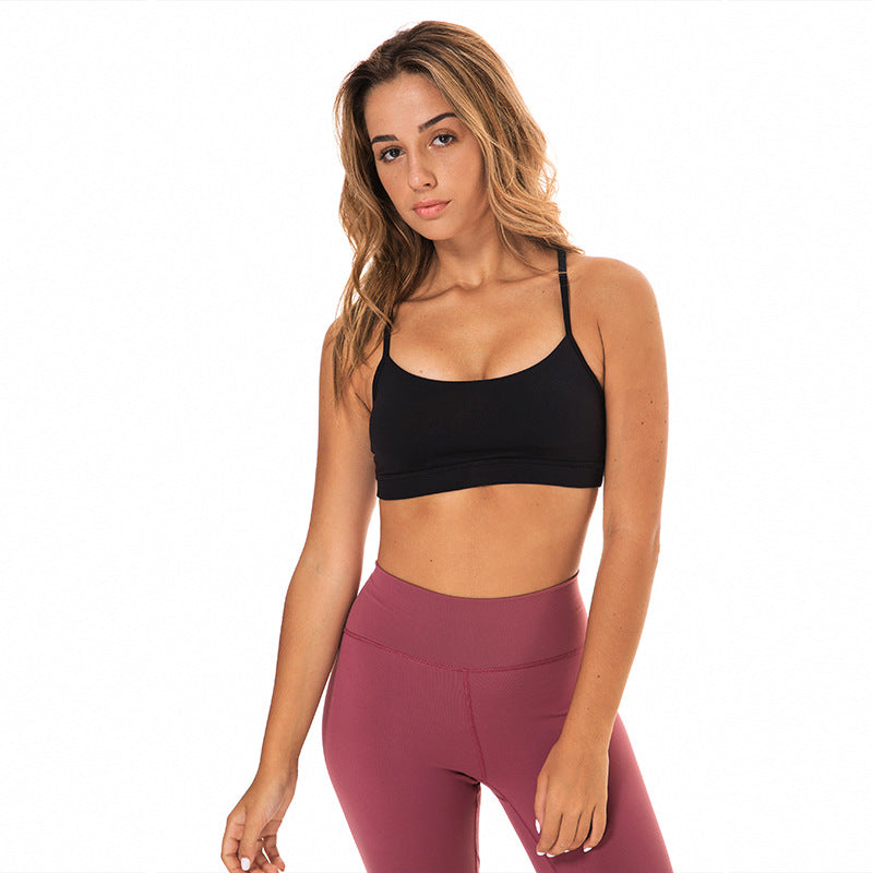 Thin Straps Shockproof Yoga Bra