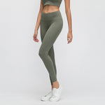 Stretch cropped pants _2019 thread stitching yoga pants high waist nude stretch-Alibaba