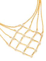 Rhinestone Decorated Geometric Chain Necklace