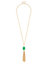 Contrast Chain Tassel Pendant Necklace