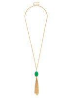 Contrast Chain Tassel Pendant Necklace