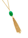 Contrast Chain Tassel Pendant Necklace