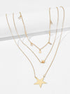 Star Pendant Layered Chain Necklace