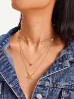 Star Pendant Layered Chain Necklace