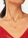 Heart Pendant Layered Chain Necklace 1pc