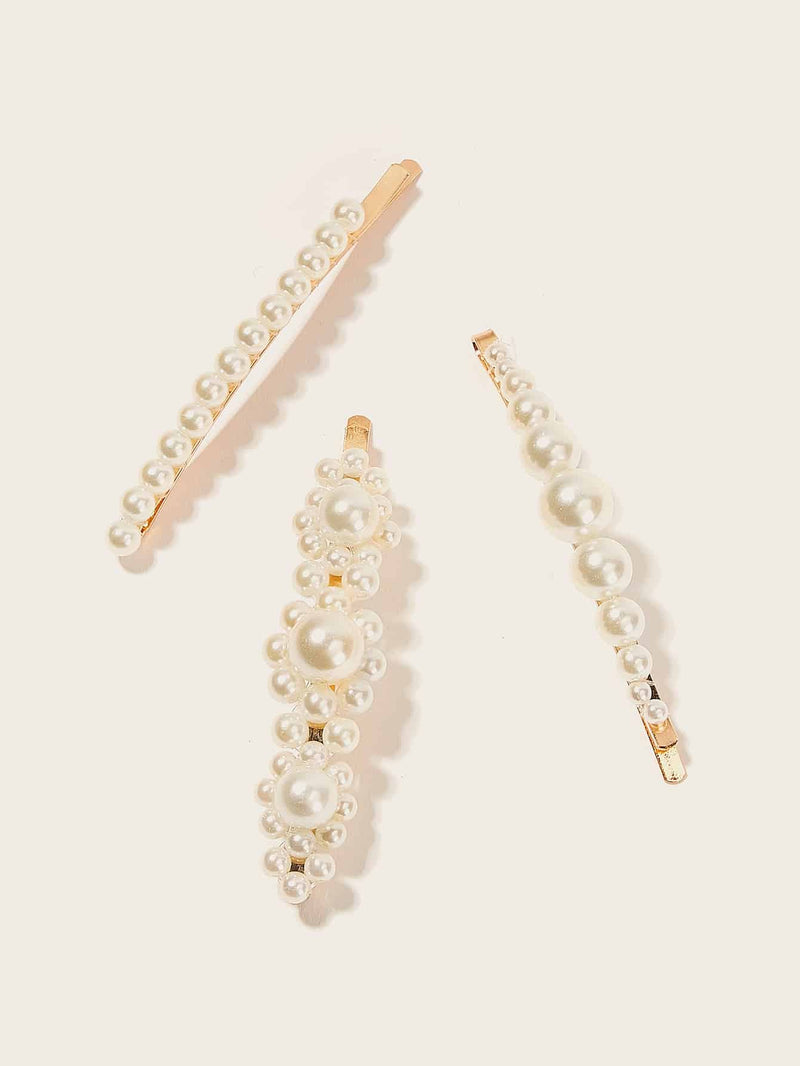 Faux Pearl Decor Hairpin 3pack