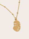 Face Pendant Chain Necklace 1pc