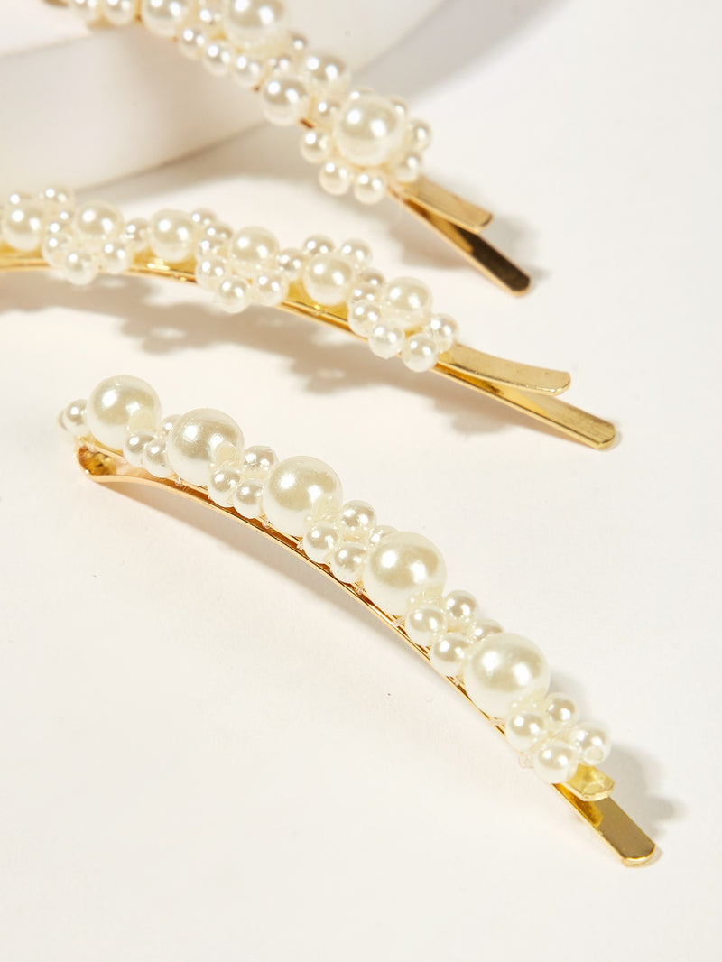 Faux Pearl Decor Hairpin 3pack