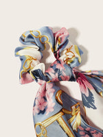 Floral & Chain Print Scrunchie Scarf