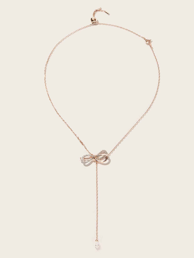 Bow Detail Lariat Necklace 1pc