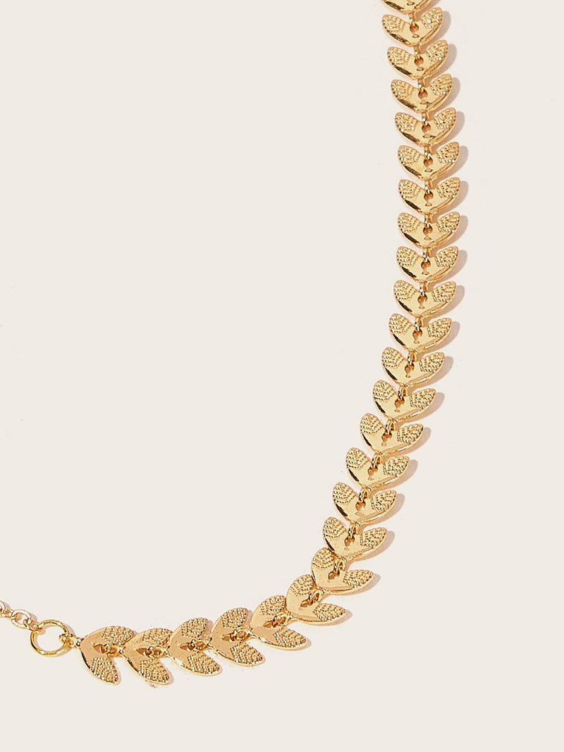 Leaf Detail Lariat Necklace 1pc