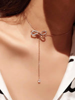 Bow Detail Lariat Necklace 1pc