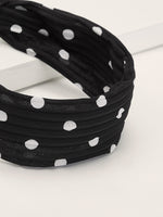 Polka Dot Print Self Tie Headband