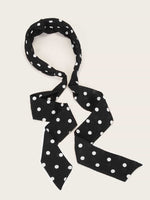 Polka Dot Print Self Tie Headband