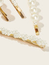 Faux Pearl Decor Hair Clip 4pcs