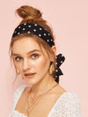 Polka Dot Print Self Tie Headband