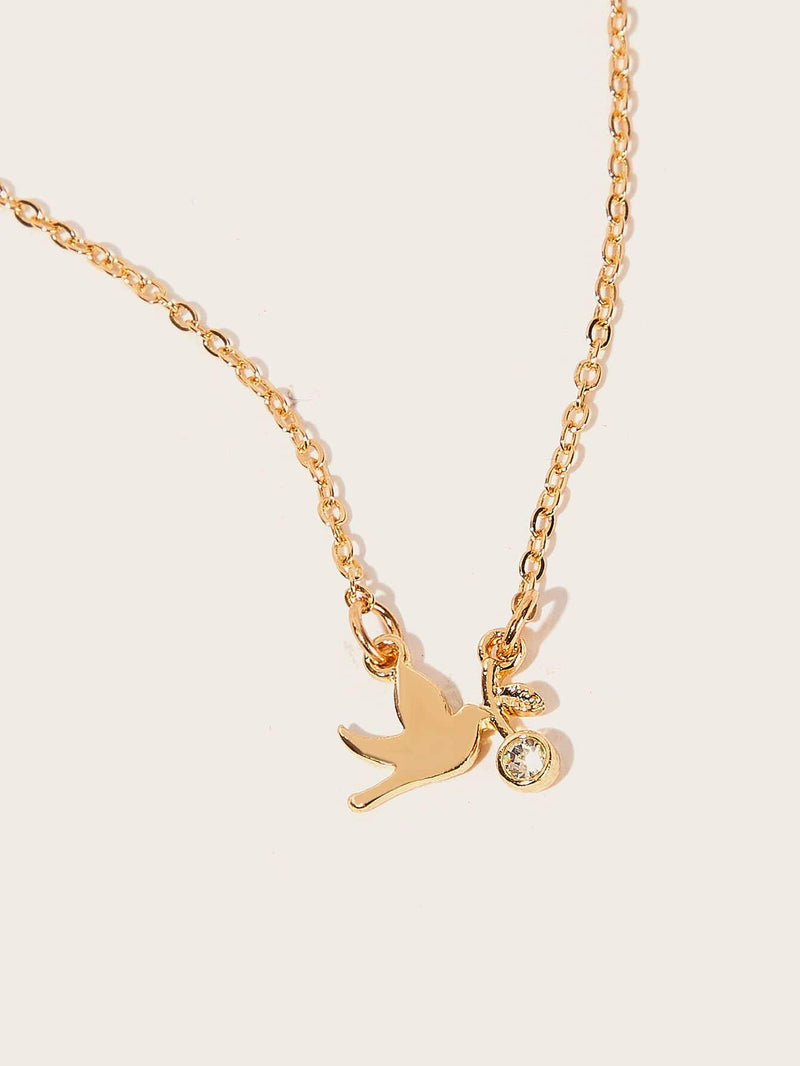 Bird Pendant Chain Necklace 1pc