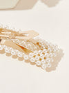 Faux Pearl Decor Hair Snap Clip 2pcs