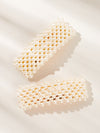 Faux Pearl Decor Hair Snap Clip 2pcs