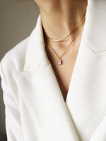 Rhinestone Layered Chain Necklace 1pc