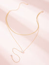 Rhinestone Charm Chain Lariat Necklace 1pc