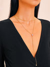 Rhinestone Charm Chain Lariat Necklace 1pc