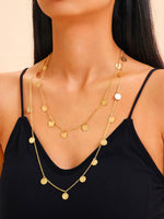 Disc Charm Chain Necklace 1pc