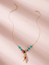 Shell Charm Turquoise Decor Chain Necklace 1pc