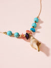 Shell Charm Turquoise Decor Chain Necklace 1pc