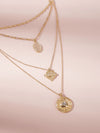 Coin Charm Layered Necklace 1pc