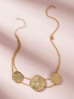 Coin Decor Layered Necklace 1pc