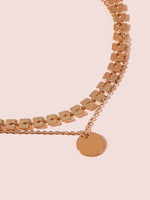 Disc Charm Layered Necklace 1pc