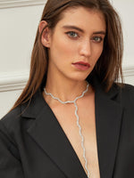 Rhinestone Design Lariat Necklace 1pc