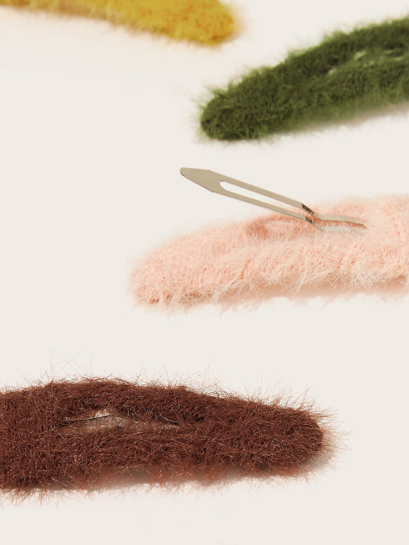 Fluffy Hair Snap Clip 4pcs