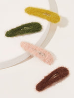 Fluffy Hair Snap Clip 4pcs