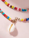 Shell Charm Beaded Necklace 1pc