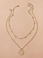 Coin Charm Necklace 2pcs