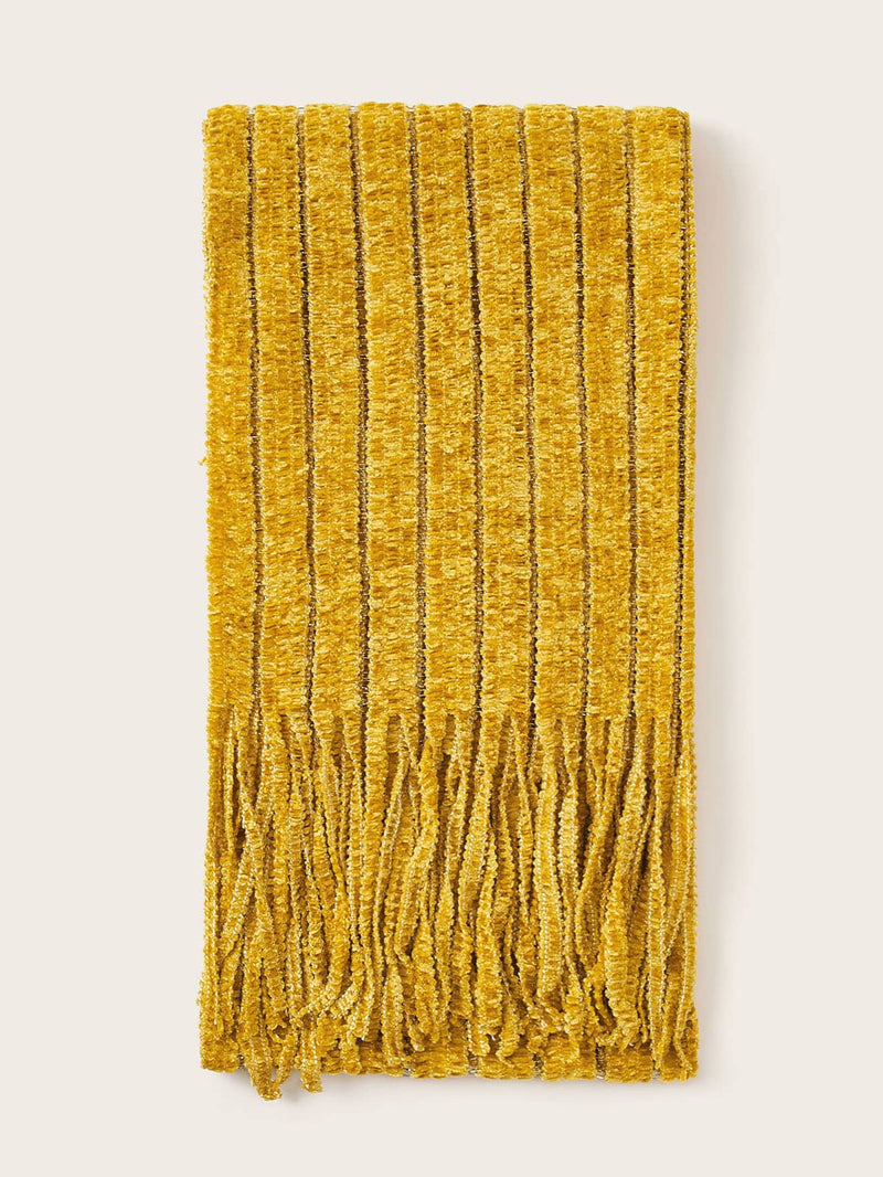 Chenille Tassel Hem Scarf