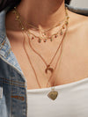 1pc Star & Heart Charm Layered Necklace